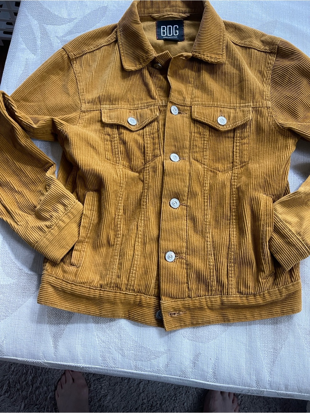 Urban Outfitters Mustard Yellow Corduroy Bomber Jacket